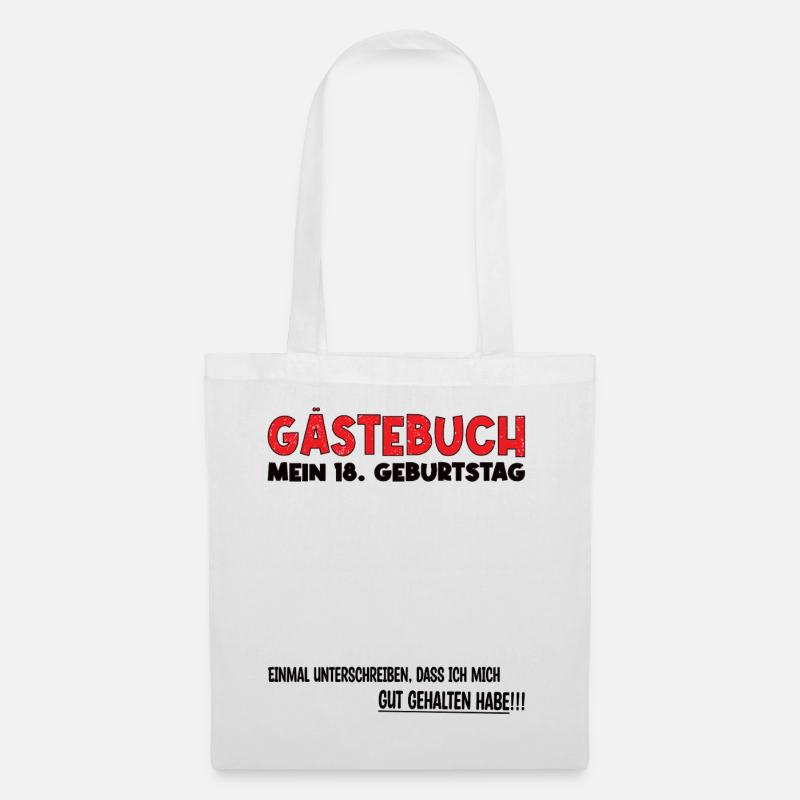 18 Geburtstag Gästebuch - Stoffbeutel - Weiß