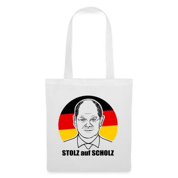 stolz auf Scholz, Bundeskanzler, Deutschland Shirt - Stoffbeutel - Weiß - Vorne