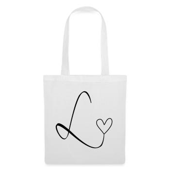 Lettre L Lettre L Calligraphie - Sac en tissu - blanc - Devant