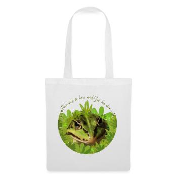 Grenouille Prince Roi Embrasse-Moi - Sac en tissu - blanc - Devant