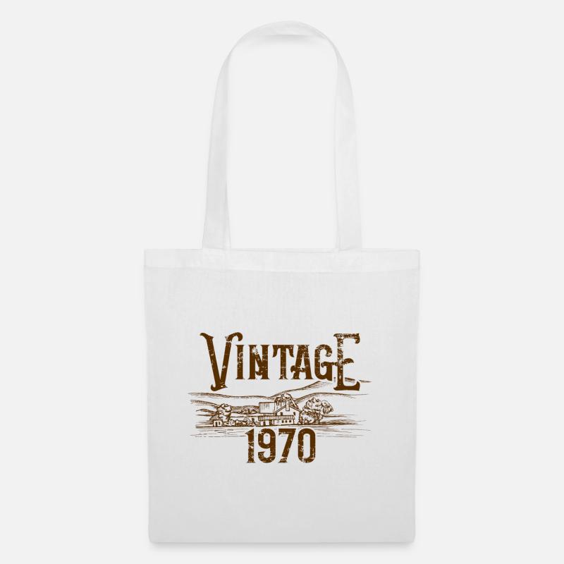 Vintage 1970 Geschenk - Stoffbeutel - Weiß