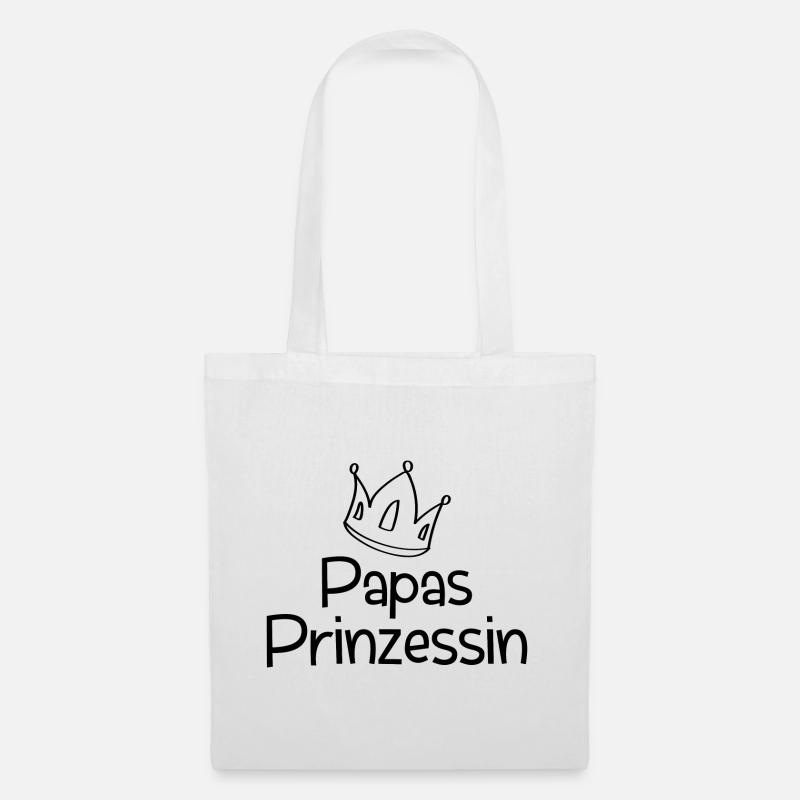 Papas Prinzessin Tochter Geschenk - Stoffbeutel - Weiß
