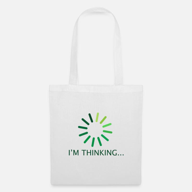 I'm thinking Geschenk Programmierer Nerd - Stoffbeutel - Weiß