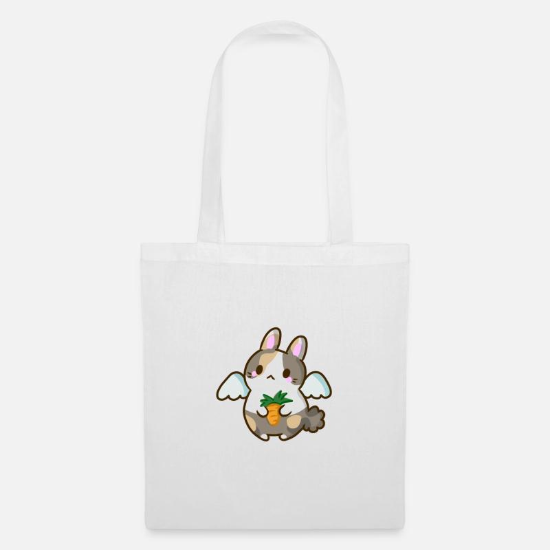 Regenbogen Hase Karotte Süß Engel Bunt - Stoffbeutel - Weiß