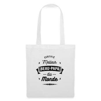 CERTIFIÉ MEILLEUR BEAU PAPA DU MONDE - Sac en tissu - blanc - Devant