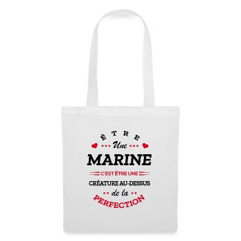 MARINE PARFAITE - NOM MARINE - Sac en tissu - blanc - Devant