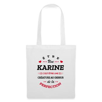 KARINE PARFAITE - NOM KARINE - Sac en tissu - blanc - Devant