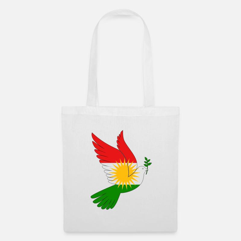 Taube Kurdistan Peace - Stoffbeutel - Weiß