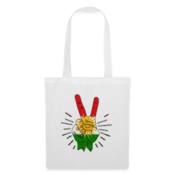 Kurdistan Peace Finger - Stoffbeutel - Weiß - Vorne