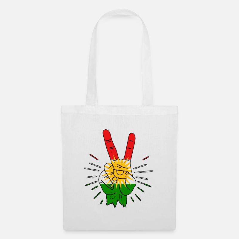Kurdistan Peace Finger - Stoffbeutel - Weiß