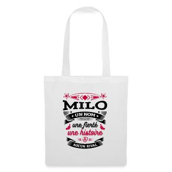 MILO UN NOM UNE FIERTÉ AUCUN RIVAL - Sac en tissu - blanc - Devant