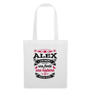 ALEX UN NOM UNE FIERTÉ AUCUN RIVAL - Sac en tissu - blanc - Devant
