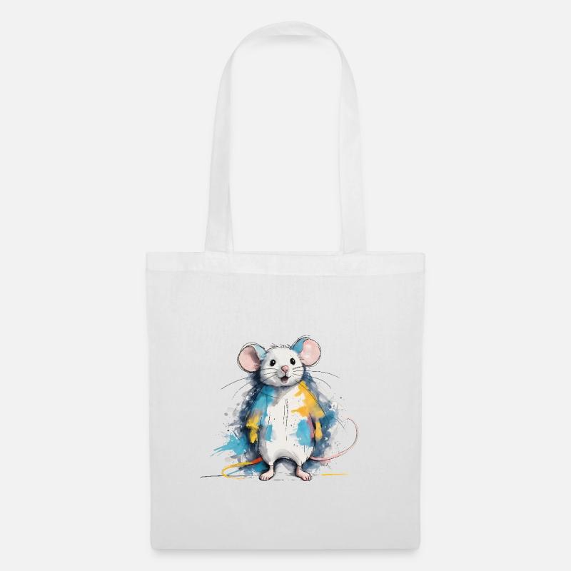Maus - Stoffbeutel - Weiß