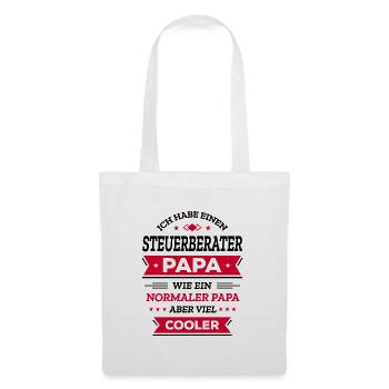 STEUERBERATER PAPA: COOL, EINZIGARTIG, VATERTAG - Stoffbeutel - Weiß - Vorne