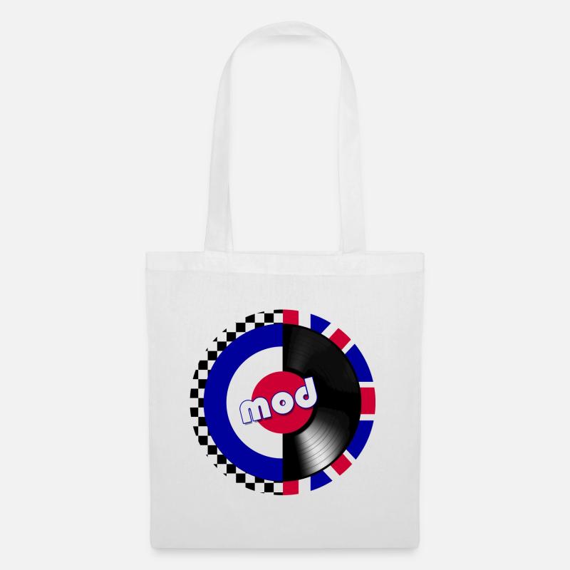 mod target record - Tote Bag - white