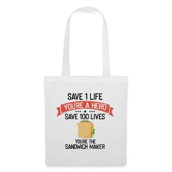 Food Makers Grill BBQ Sandwich Grill Maître - Sac en tissu - blanc - Devant