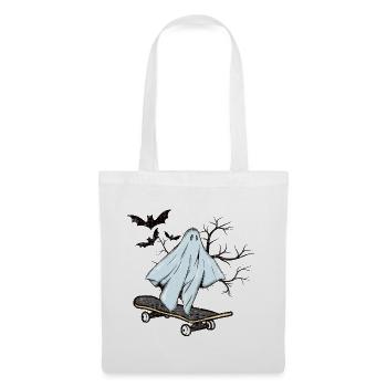 Lustiges Gespenst Skateboard Halloween Geschenk - Stoffbeutel - Weiß - Vorne
