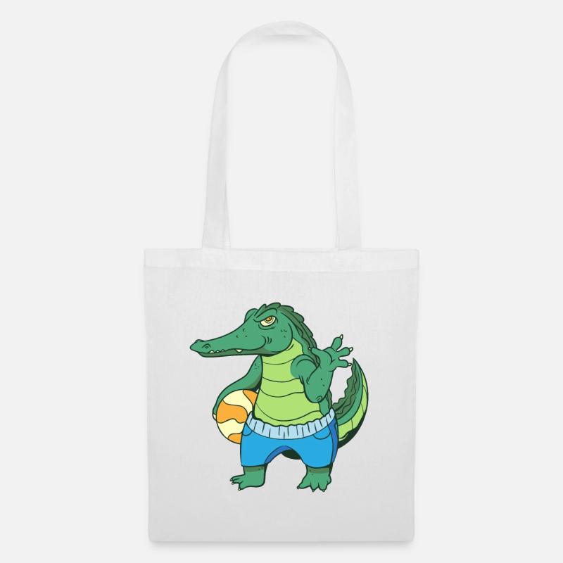 Sommer Alligator - Stoffbeutel - Weiß