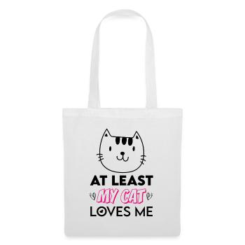 Cat with sayings- My Cat Loves Me- Cat Tshirt - Tote Bag - white - Front