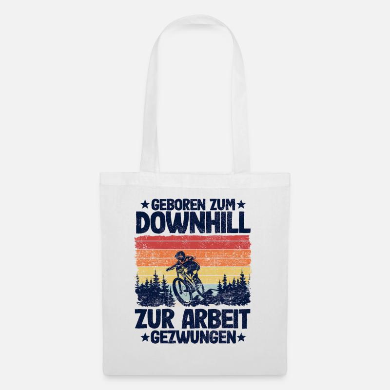 Downhill Geschenk Vatertag Papa Lustig MTB Spruch - Stoffbeutel - Weiß