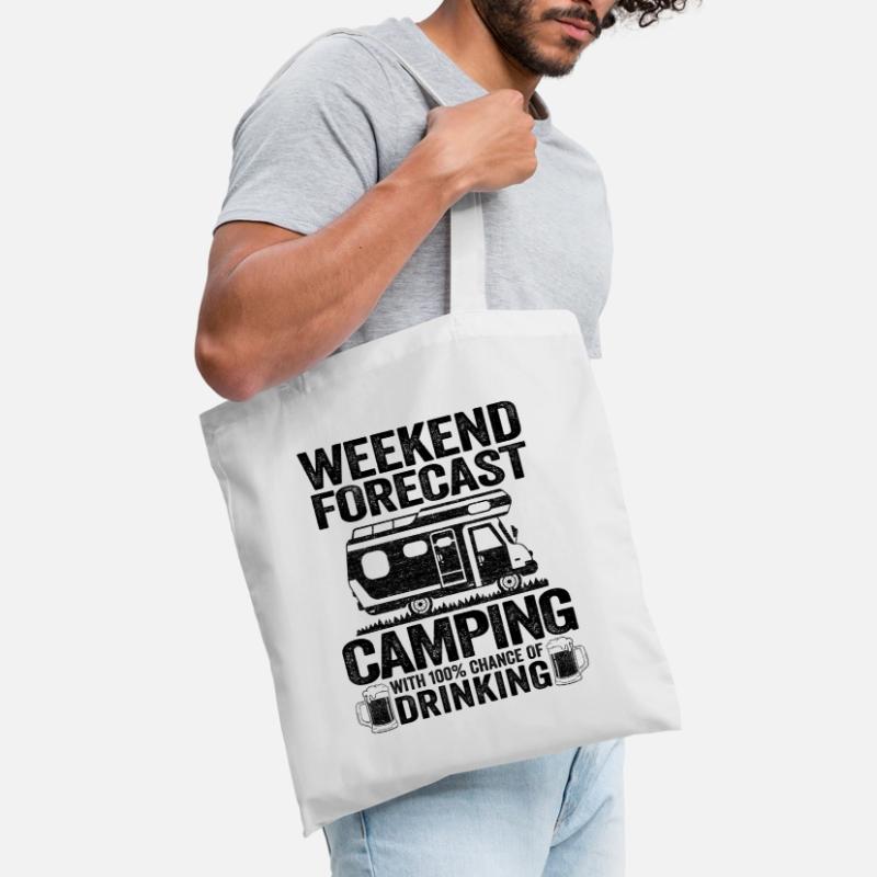 Weekend Forecast Camping With Drinking Camper Tote Bag
