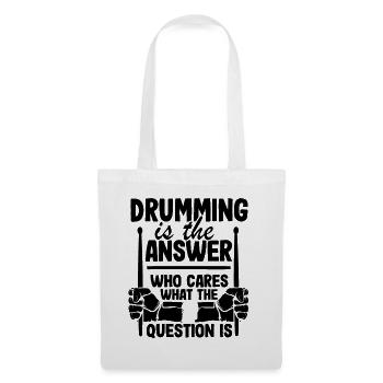 Drummer Spruch Schlagzeuger Geschenk Lustig - Stoffbeutel - Weiß - Vorne