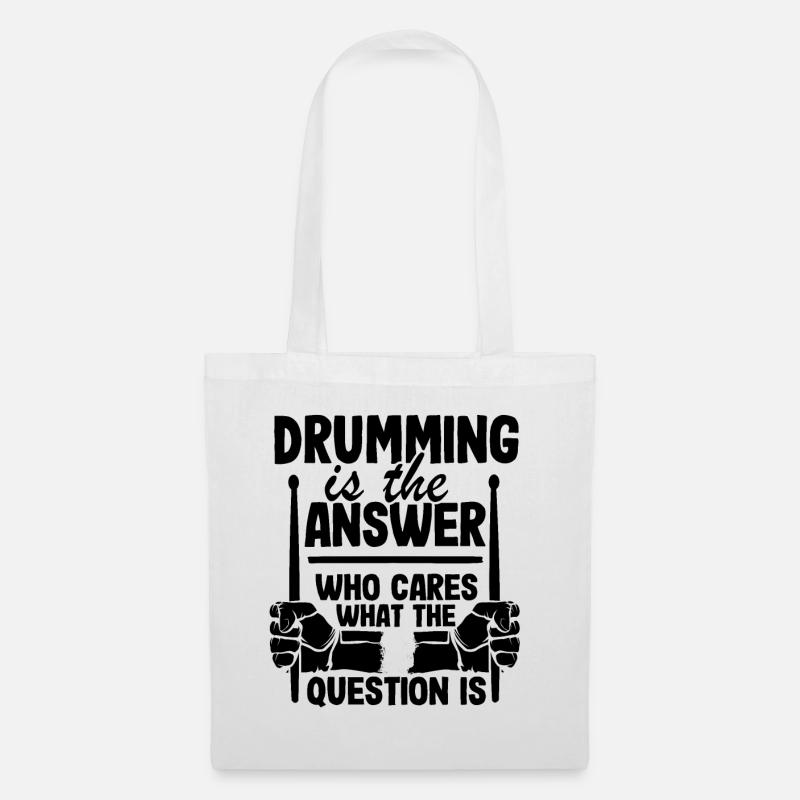 Drummer Spruch Schlagzeuger Geschenk Lustig - Stoffbeutel - Weiß