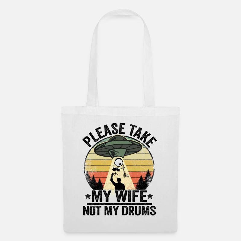 Vintage Drummer Geschenk Schlagzeuger Spruch - Stoffbeutel - Weiß