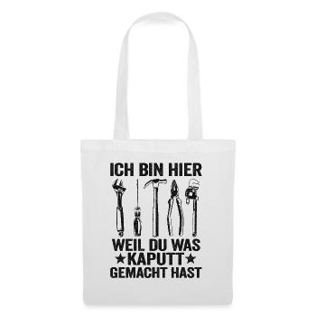 Handwerker Vatertag Geschenk Papa Heimwerker - Stoffbeutel - Weiß - Vorne