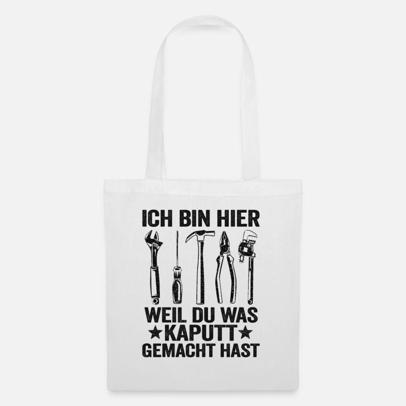 Handwerker Vatertag Geschenk Papa Heimwerker - Stoffbeutel - Weiß