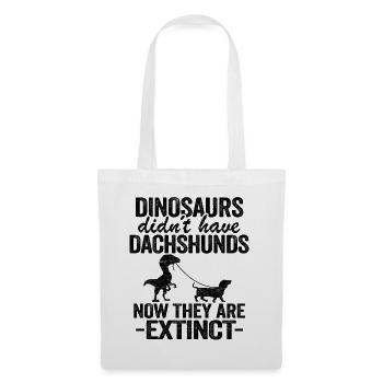 Teckel et propriétaire de teckel dinosaure Teckel - Sac en tissu - blanc - Devant