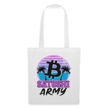 Satoshi Army Retrowave Cryptocurrency BTC Bitcoin - Tote Bag - white - Front