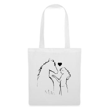 Life is better with horses heart loves the - Tote Bag - white - Front