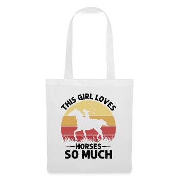 This girl loves horses so much Western culture - Tote Bag - white - Front