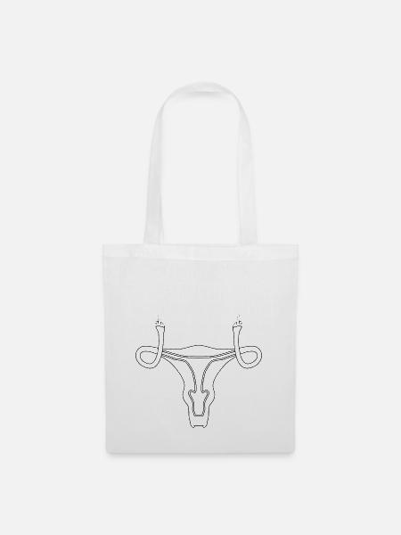 Uterus Middle Finger Female Empowerment Pro Choice - Stoffbeutel - Weiß