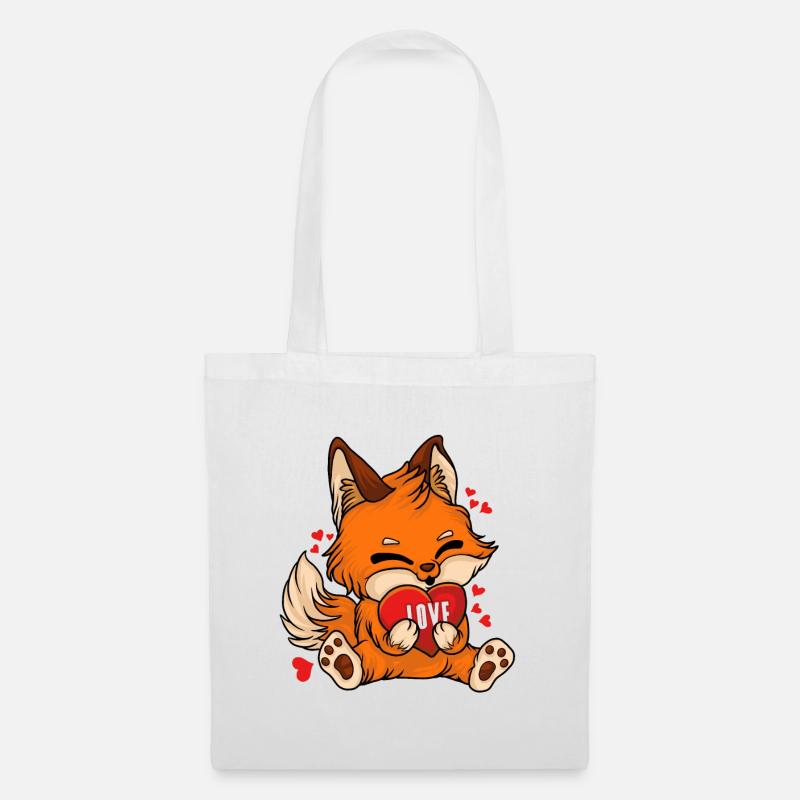 FURRY FOX - Tote Bag - white