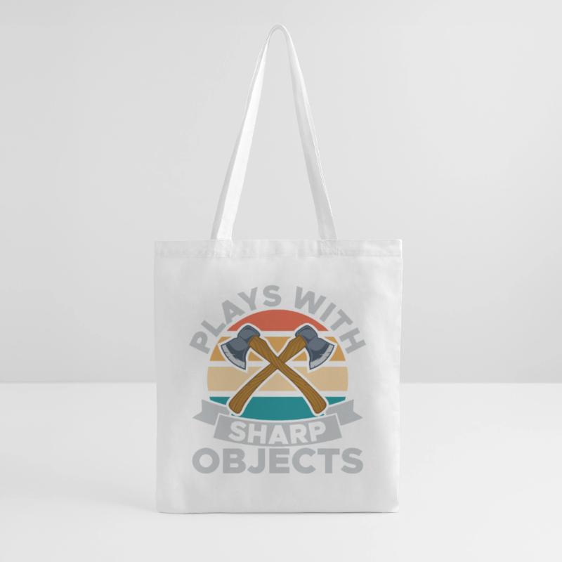 Plays With Sharp Objects Funny For Axe Thrower Tote Bag