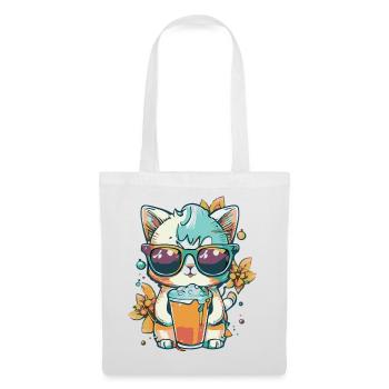 Summer coolness: cat with sunglasses - Tote Bag - white - Front