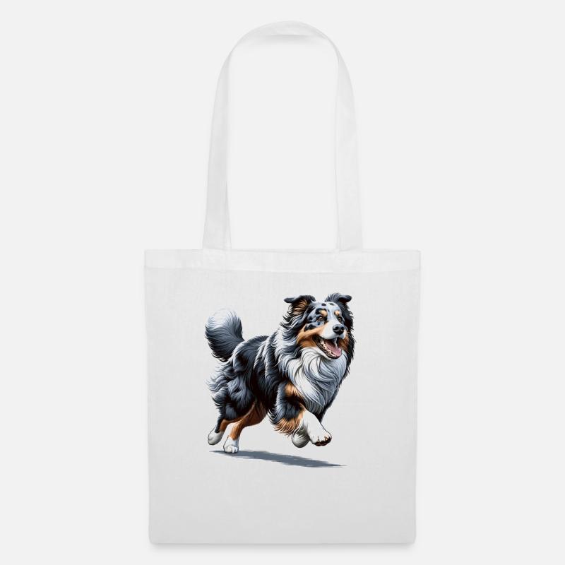 Australian Shepherd Blue Merle Aussie Hunde - Stoffbeutel - Weiß