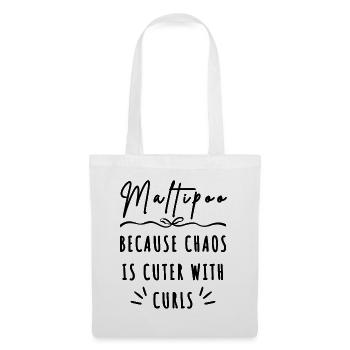 Maltipoo Life – Because Chaos Is Cuter with Curls - Tote Bag - white - Front