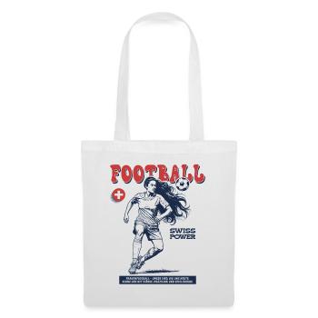 Suisse Fußballspielerin Shirt: Foulspiel mit Stil - Stoffbeutel - Weiß - Vorne