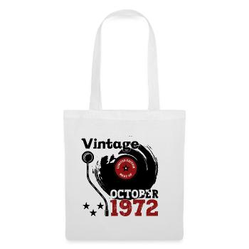 Octobre Vintage 1972 50ème Cadeau d’Anniversaire - Sac en tissu - blanc - Devant