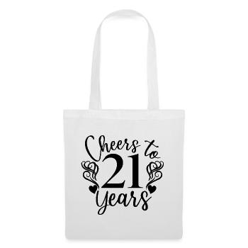 Prost auf 21 Jahre 21. Geburtstag - Stoffbeutel - Weiß - Vorne