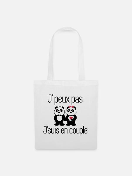 J'peux pas j'suis une couple - Sac en tissu - blanc