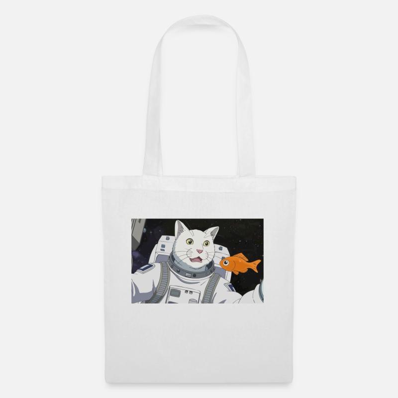 WELTRAUM KATZE - Stoffbeutel - Weiß