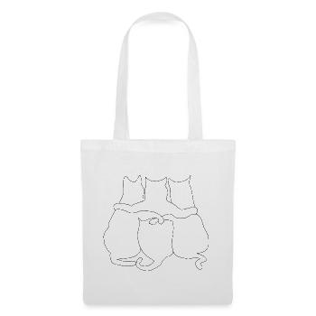 3 Cats together| Cats Line drawing - Tote Bag - white - Front