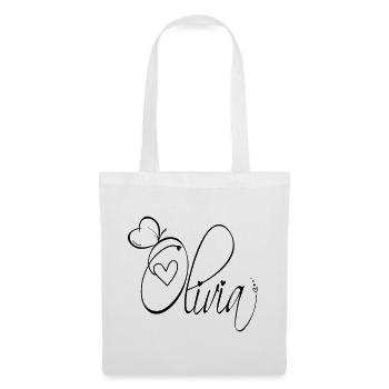 Olivia Surname First Name Girl Calligraphy Decor - Tote Bag - white - Front