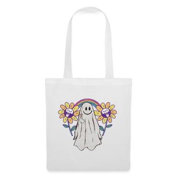 Lustiges Gespenst Mit Blumen Halloween Geschenk - Stoffbeutel - Weiß - Vorne