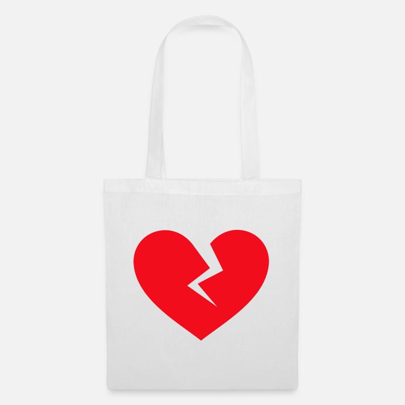 Broken Heart graphic - Tote Bag - white