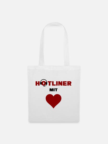 Hotliner mit Herz - Stoffbeutel - Weiß